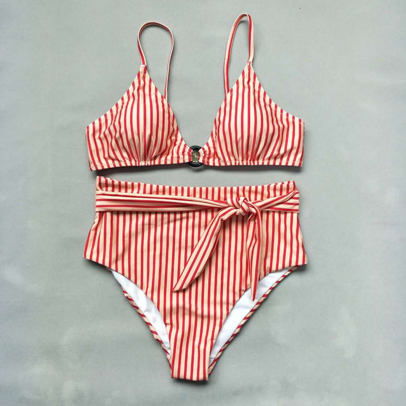 Women's high waist printed bikini