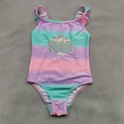 Girls One Piece Swimsuit With Sequin Print