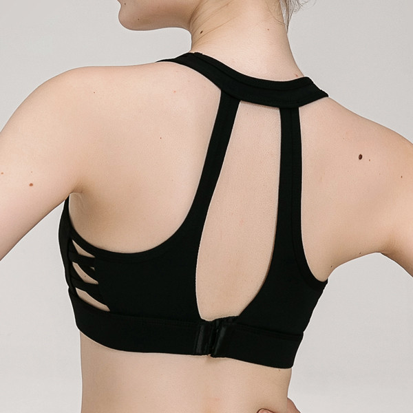 Wholesale Custom logo black women's mesh sports bra With Good Price-Highgrade Sportswear