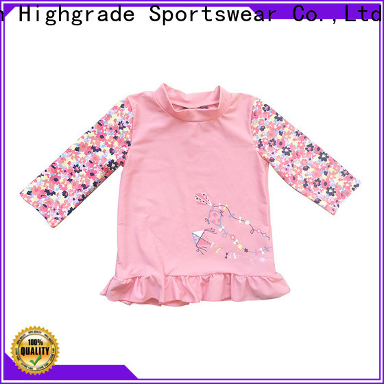 Highgrade Sportswear toddler long sleeve rash guard wholesale for girls