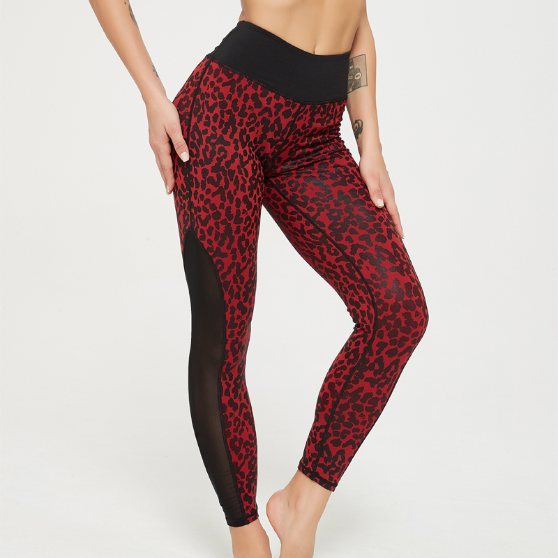 High Waistband Leopard Print Women 7/8 Length Leggings Yogo Pants