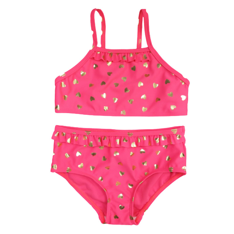 Girl's Bikini with heart shaped gold print