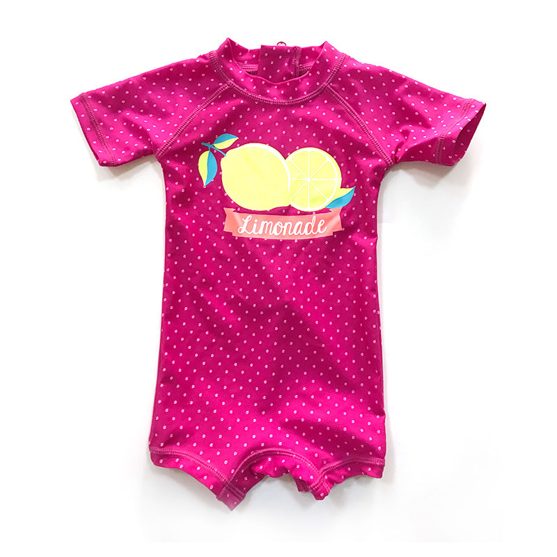 Baby's/Infant's One-piece printed Rashguard with Zipper at Center Back, UPF 50+ Sun Protection